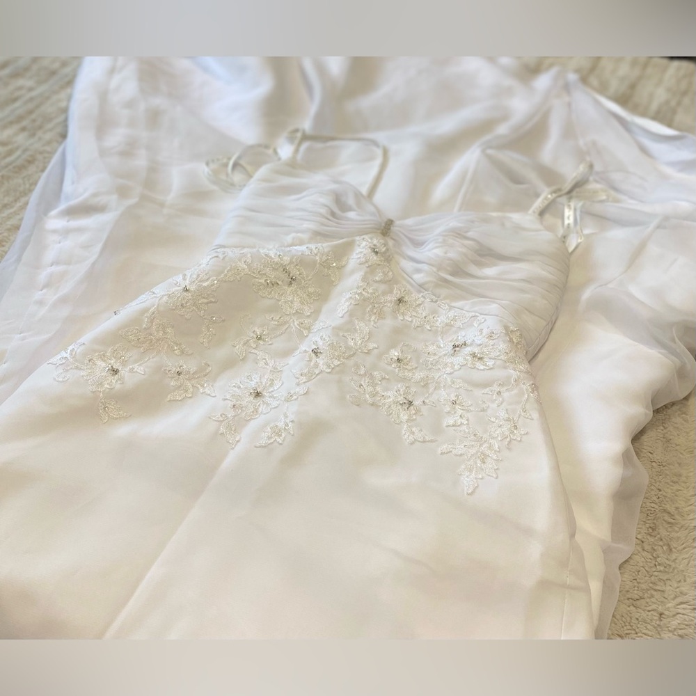 Galina David's Bridal White Sleeveless Sweetheart Gown